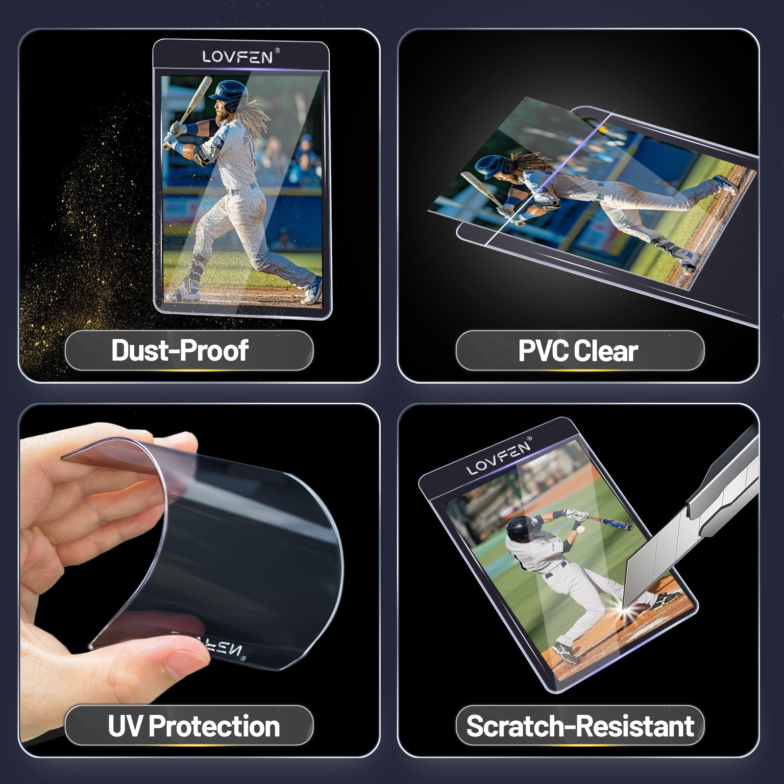 Trading Cards Semi-Rigid Card Protectors Card Sleeves Bundle with 500 Card - product gallery image 2