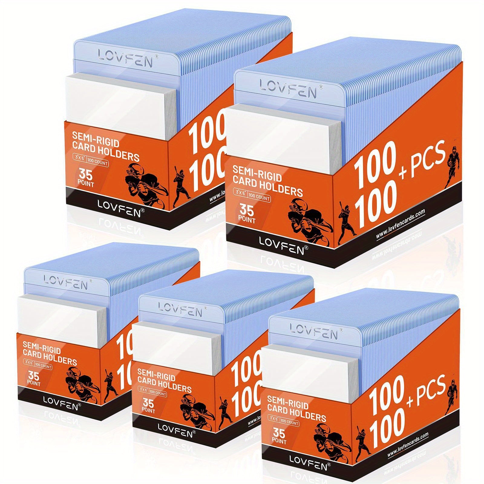 Trading Cards Semi-Rigid Card Protectors Card Sleeves Bundle with 500 Card