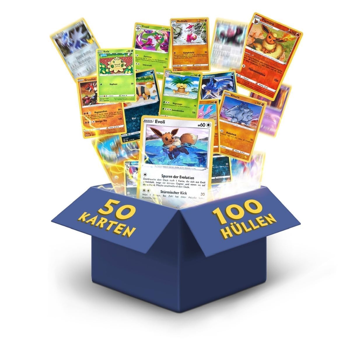 Trading Cards Unique Pokémon English Bundle Rare Holo with 100 Card