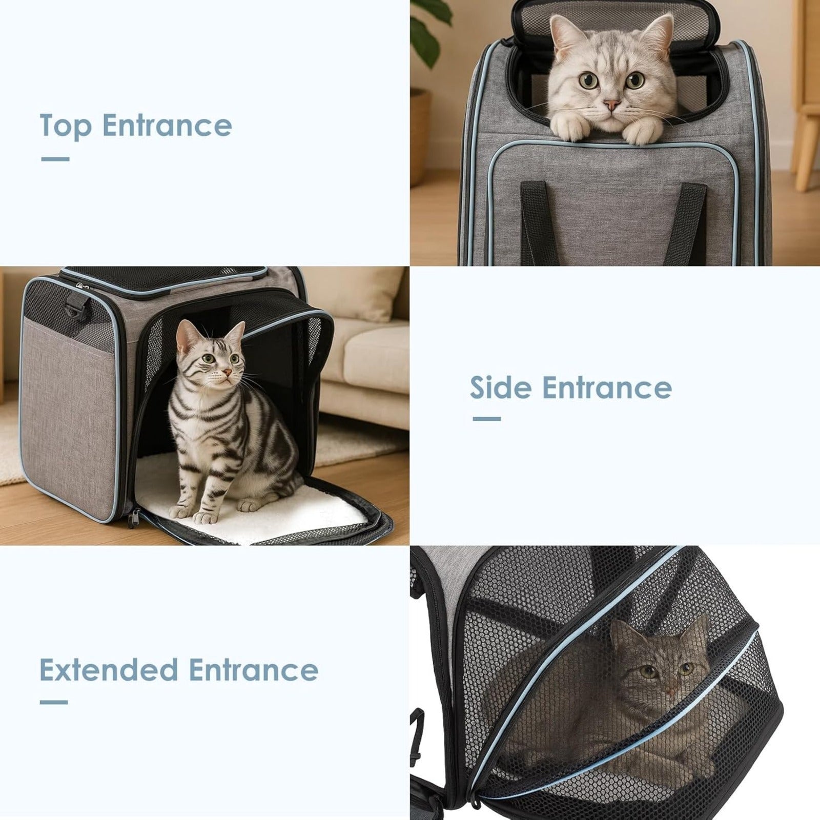 Travel Bag Airline Approved Expandable Soft Cat Carrier with Foldable - product gallery image 3