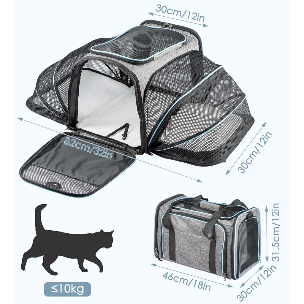 Travel Bag Airline Approved Expandable Soft Cat Carrier with Foldable