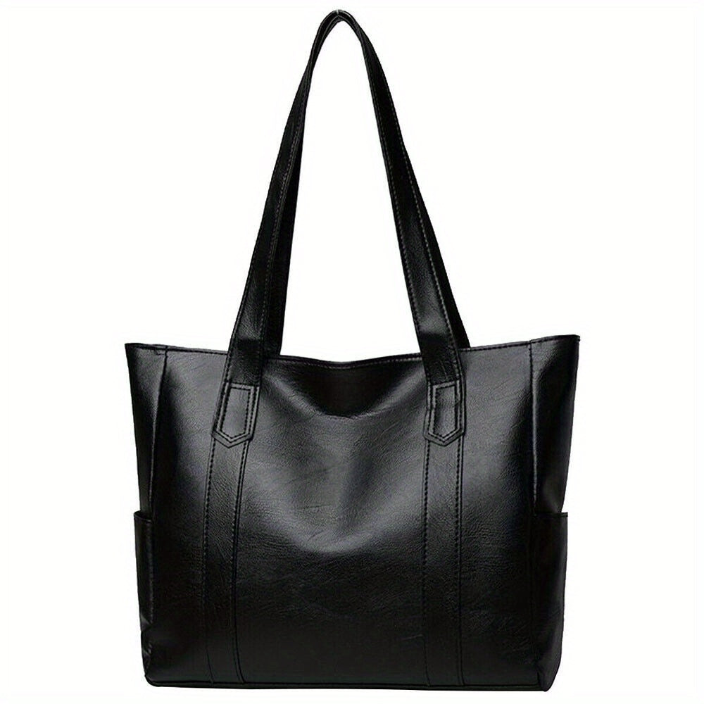 Travel Bag PU Leather Tote Women Large Capacity for home offices - Black option