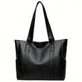 Travel Bag PU Leather Tote Women Large Capacity for home offices - Black option