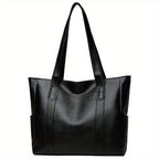Travel Bag PU Leather Tote Women Large Capacity for home offices - Black option