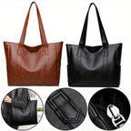 Travel Bag PU Leather Tote Women Large Capacity for home offices - product gallery image 2