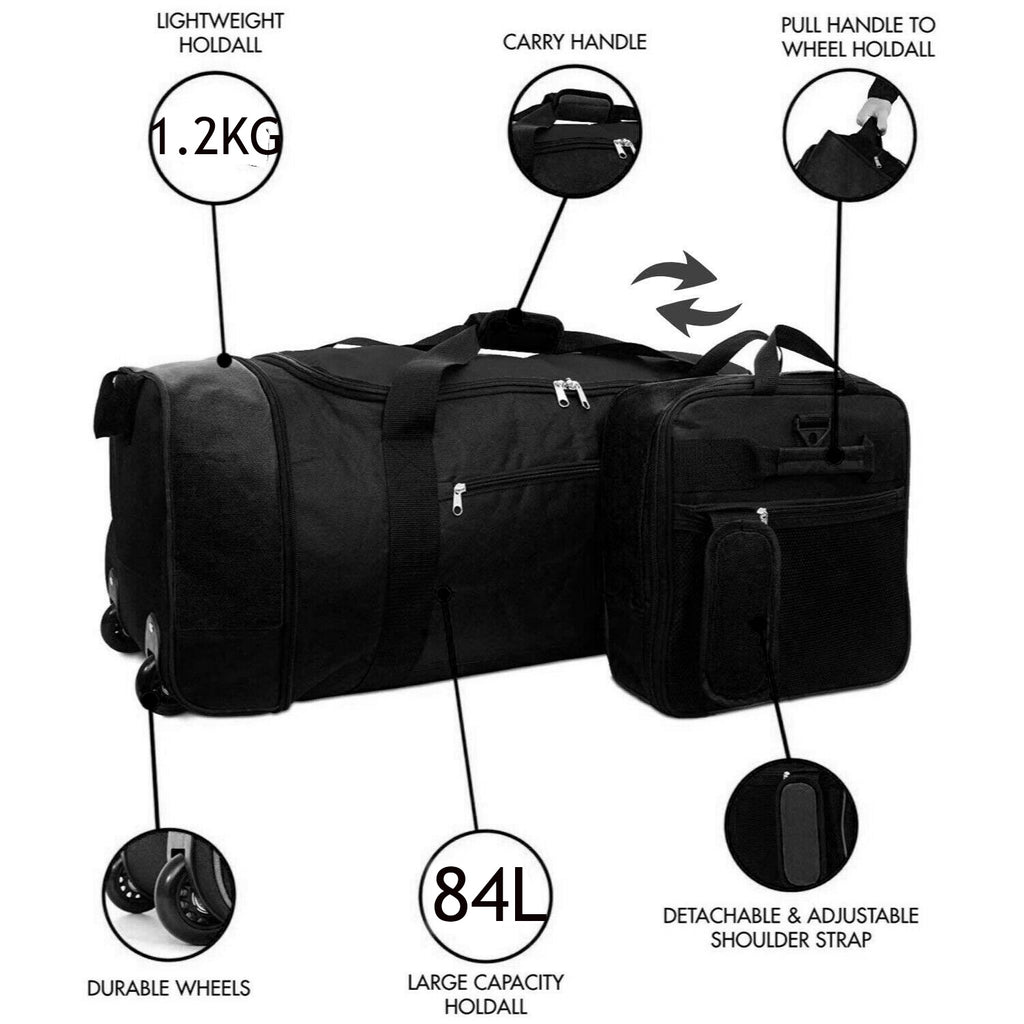 Travel Bag Wheeled Holdall Foldable Large Duffle Wheels with Space-Saving - product gallery image 2