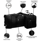 Travel Bag Wheeled Holdall Foldable Large Duffle Wheels with Space-Saving - product gallery image 2