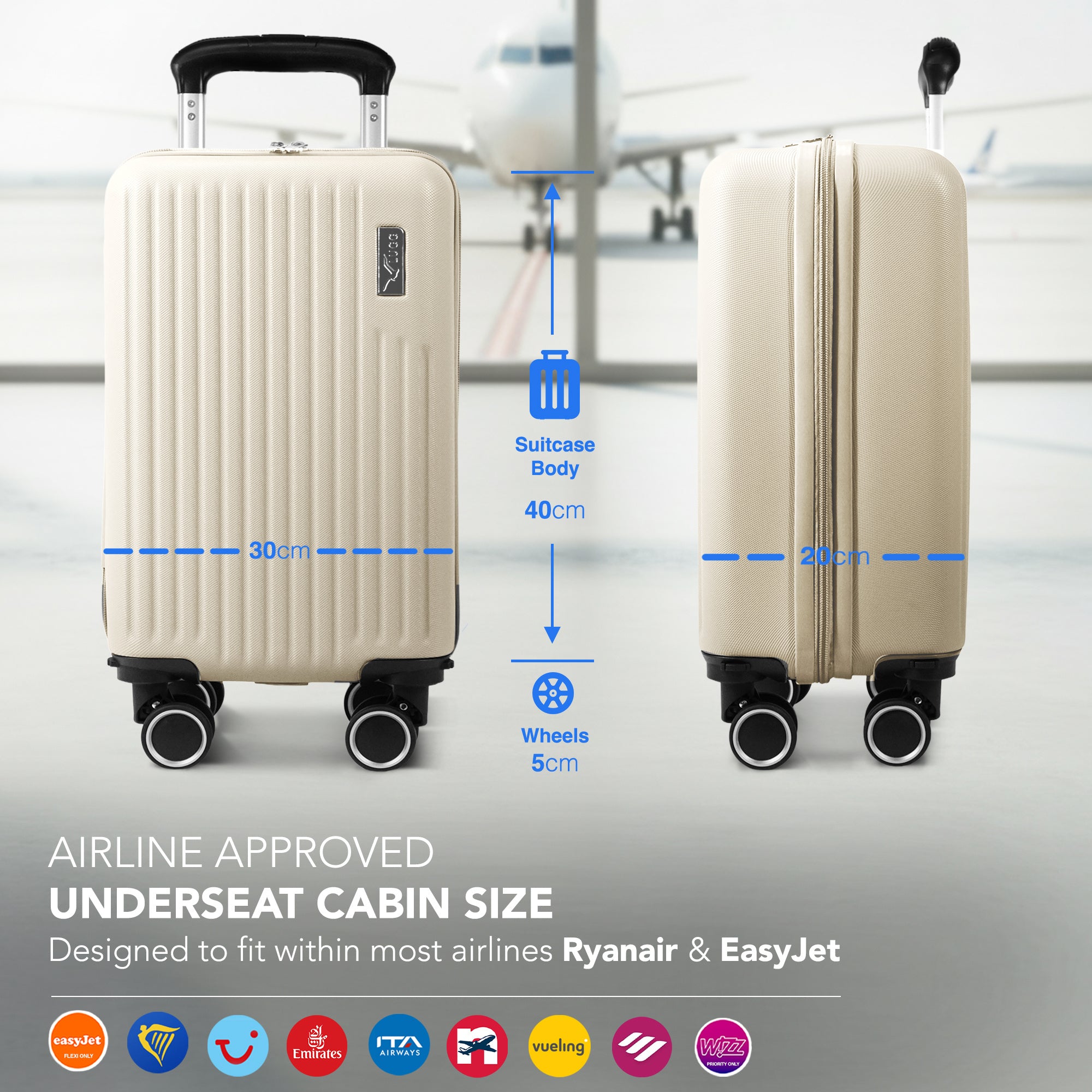 Travel Luggage with Spinner Wheels, 40x30x20cm - product gallery image 3