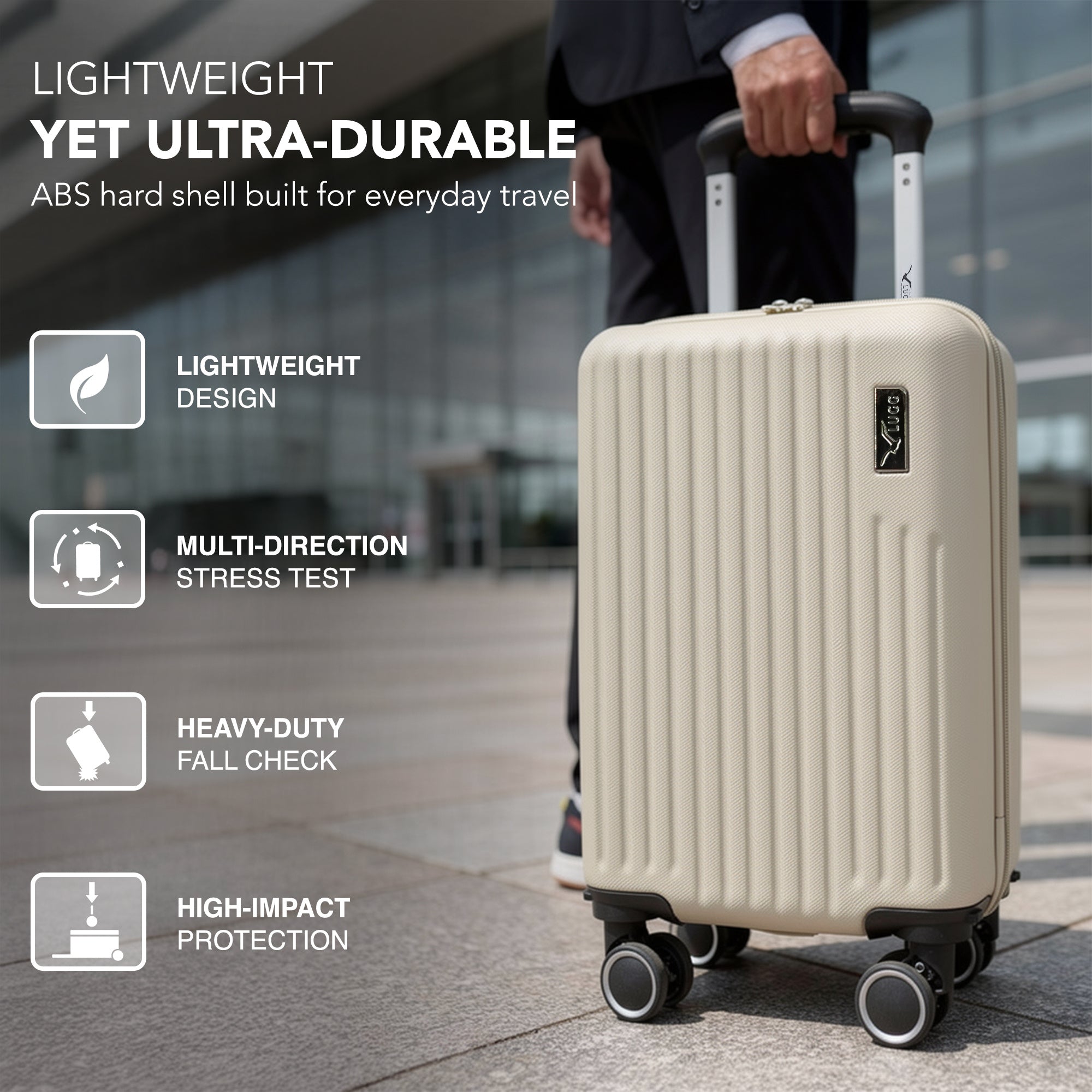 Travel Luggage with Spinner Wheels, 40x30x20cm - product gallery image 4
