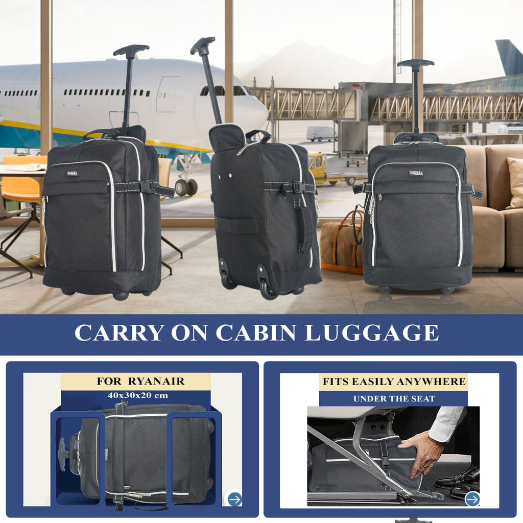 Travel Luggage with Underseat Trolley Cabin Bag 40x30x20cm Nylon - product gallery image 5