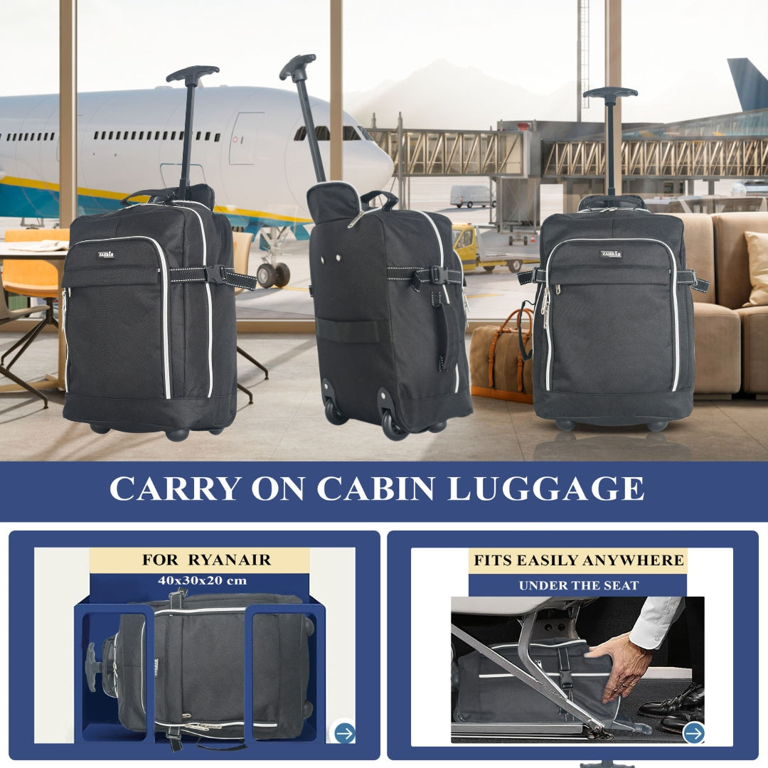 Travel Luggage with Underseat Trolley Cabin Bag 40x30x20cm Nylon - product gallery image 5
