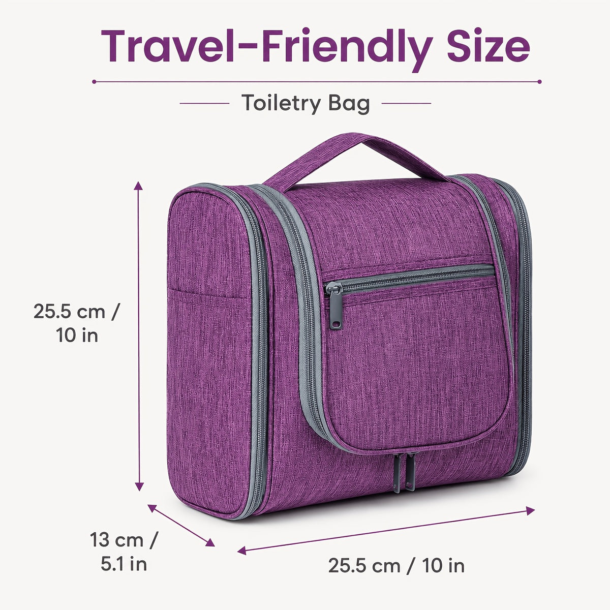 Travel Toiletry Bag with Water-Resistant, Waterproof, Metal - product gallery image 5