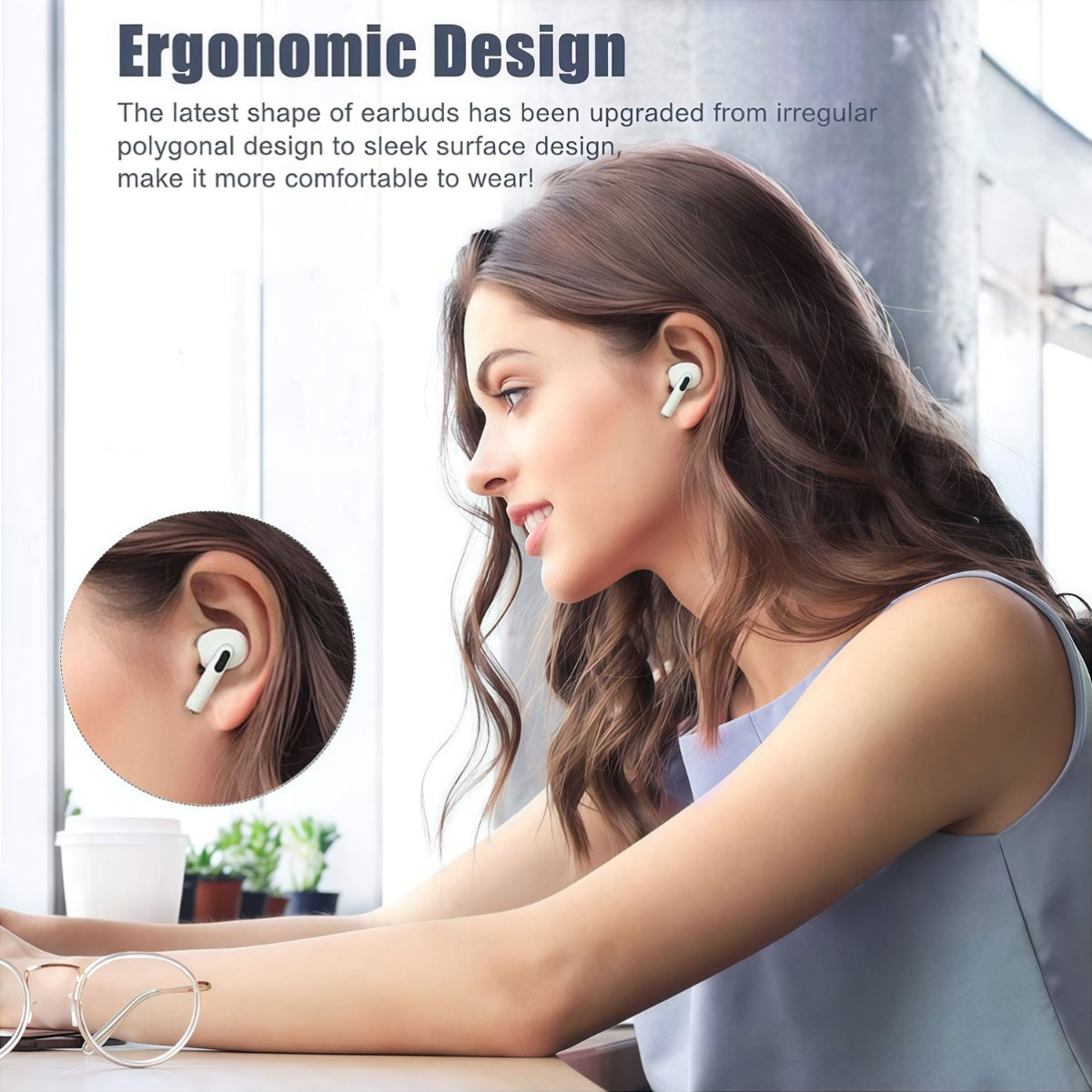 True Wireless Earbud with Fashion White (1 pair of in-ear headphones + charging case + - product gallery image 7