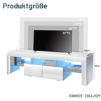 TV Stand with 160cm, 50kg, LED Unit Cabinet White High Gloss - product gallery image 3