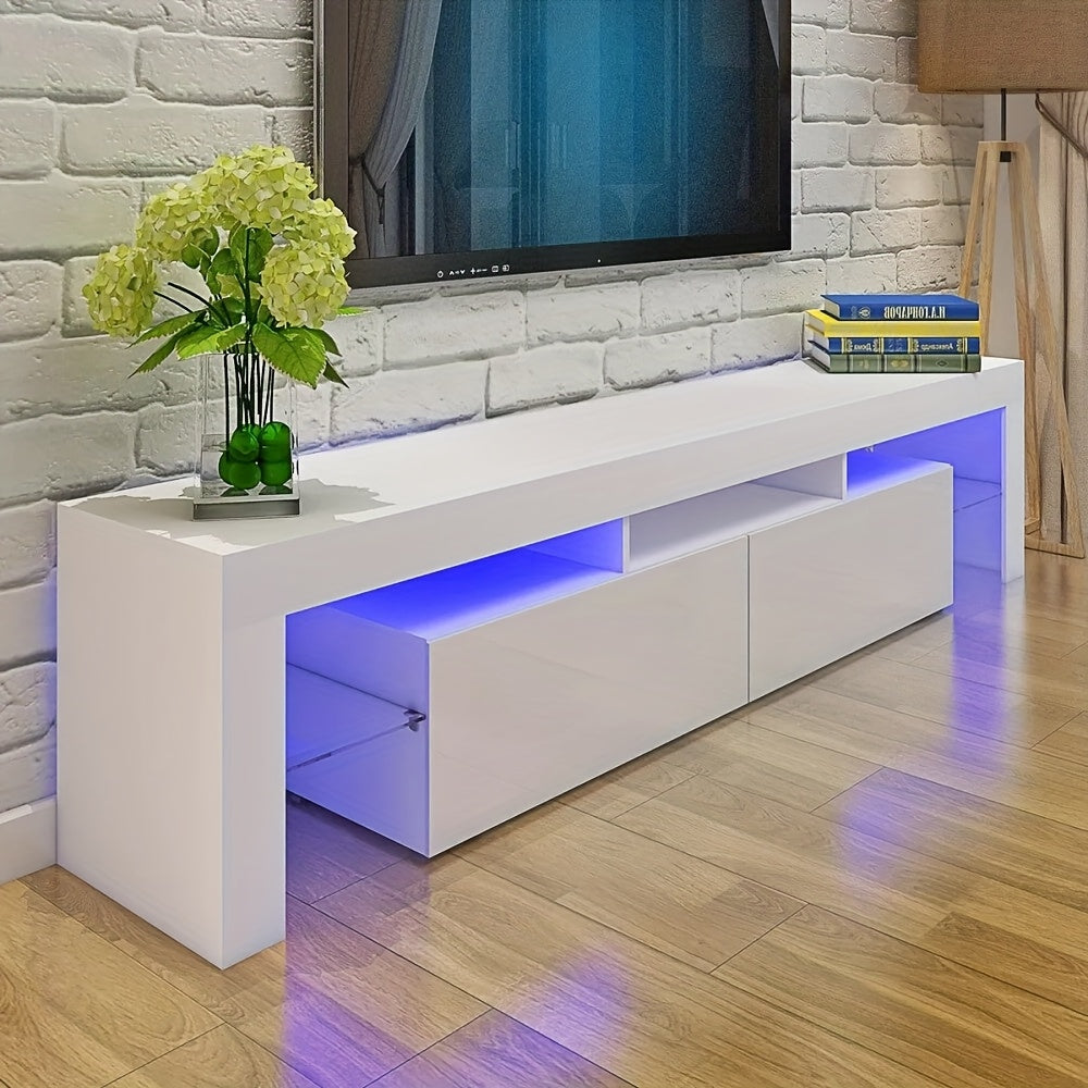 TV Stand with 160cm, 50kg, LED Unit Cabinet White High Gloss