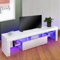 TV Stand with 160cm, 50kg, LED Unit Cabinet White High Gloss - White option