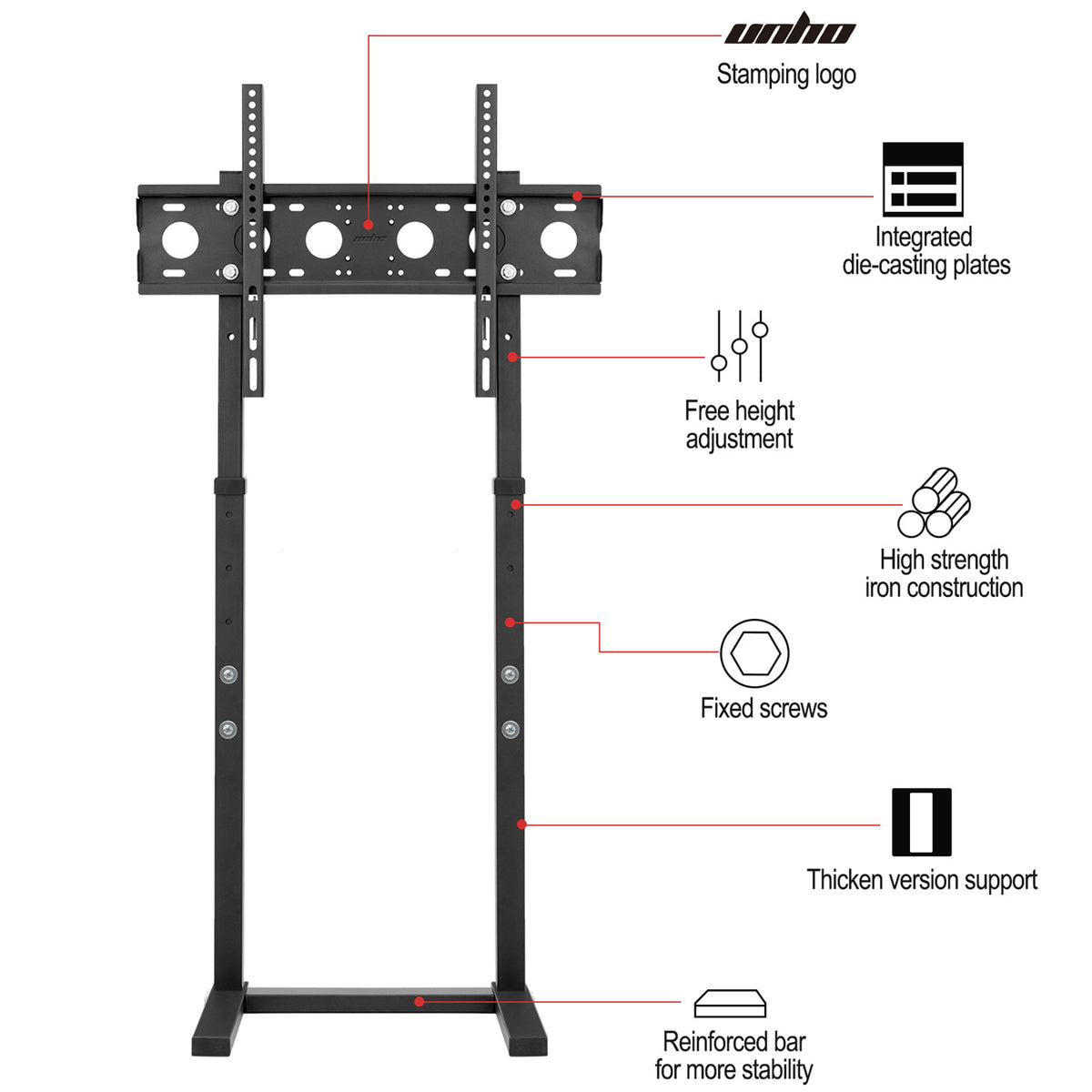 TV Stand with Adjustable Height, Easy Assembly, Freestanding - product gallery image 13