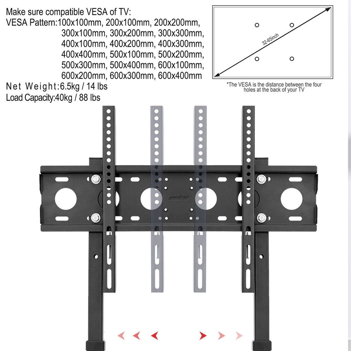 TV Stand with Adjustable Height, Easy Assembly, Freestanding - product gallery image 14