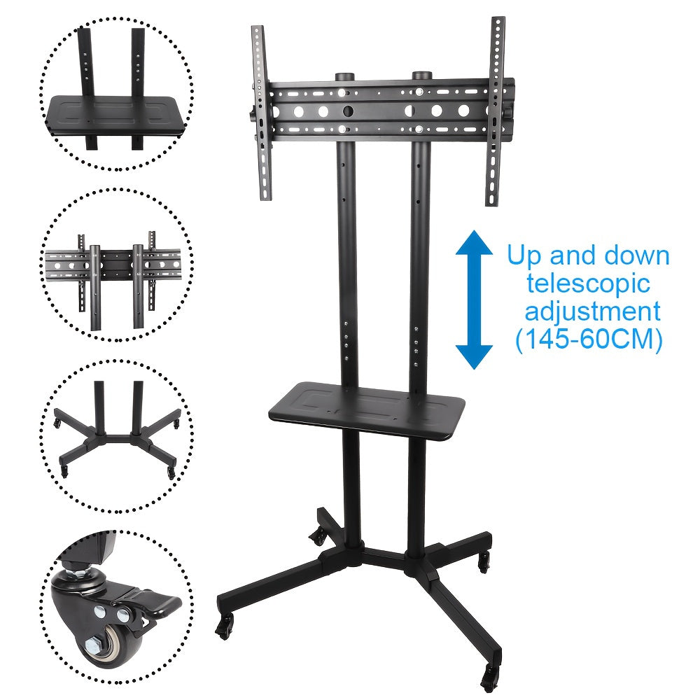 TV Stands & Mount with Adjustable Height, Wheels, Lockable - product gallery image 2