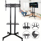 TV Stands & Mount with Adjustable Height, Wheels, Lockable - product gallery image 7