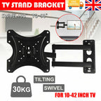 TV Wall Mount with Space-Saving, 30kg, Swivel Tilt Bracket 10-42 Inch Flat - product gallery image 6