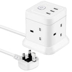 UK 7-in-1 Cubic Power Strip with Lockable, 1.5m, 7-in-1.5m Extension Cable, Switch, AC - product gallery image 2
