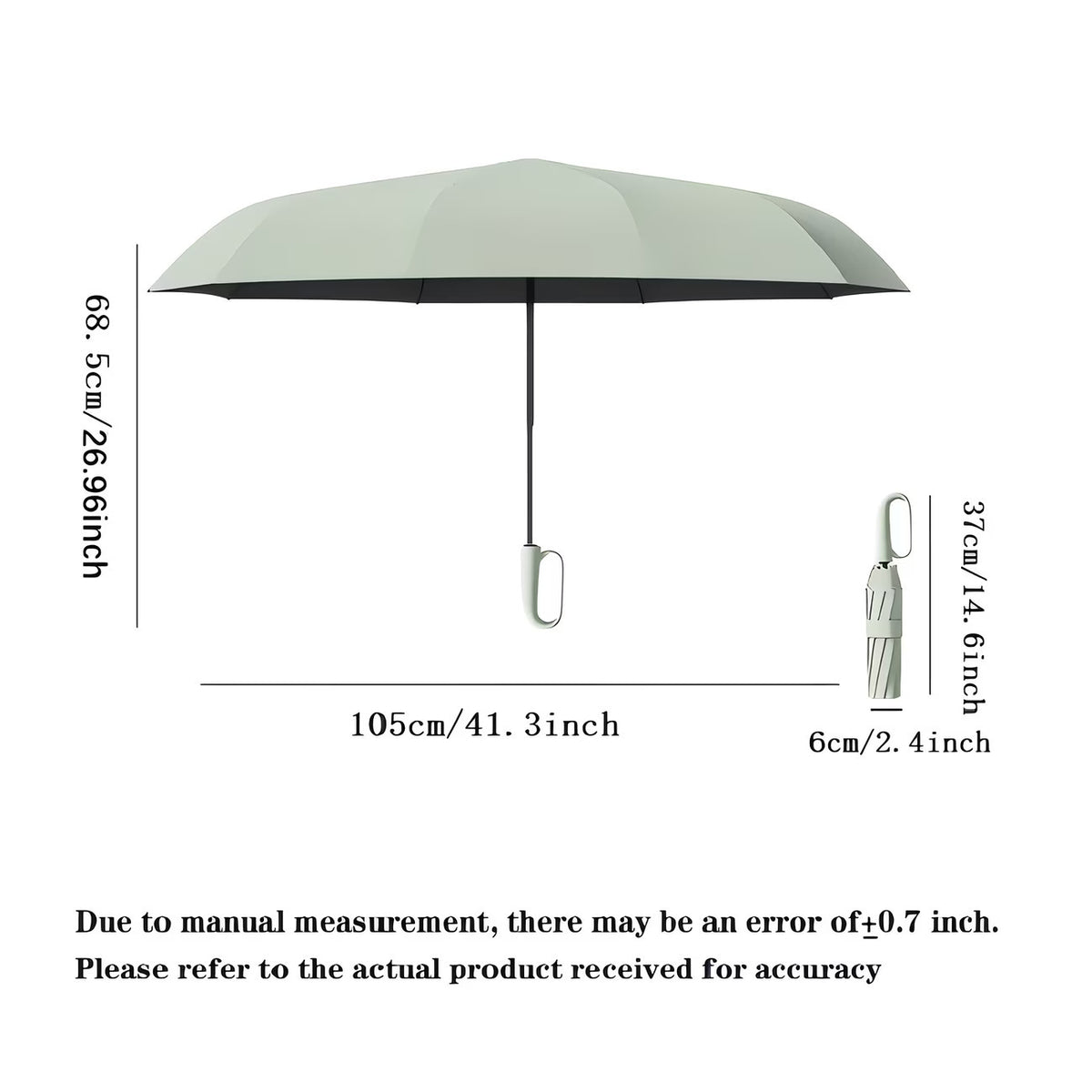 Umbrella with Foldable, Non-Slip, Metal, Automatic Open Close Windproof 8-Rib - product gallery image 5