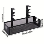 Under Desk Cable Management Tray, No with Space-Saving, Carbon Steel - Black option