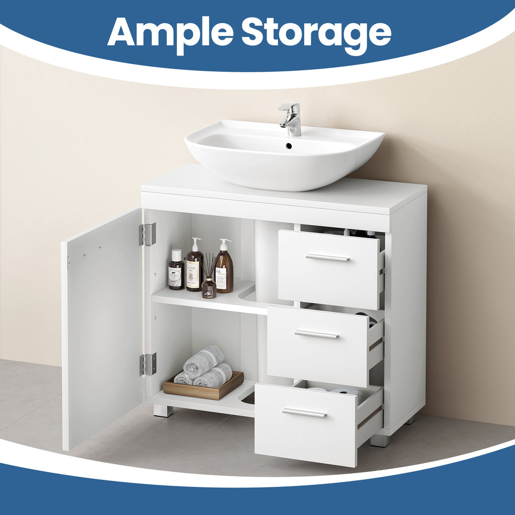 Under Sink Bathroom Cabinet with Adjustable Height, Easy Assembly - product gallery image 12