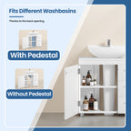 Under Sink Bathroom Cabinet with Adjustable Height, Easy Assembly - product gallery image 14