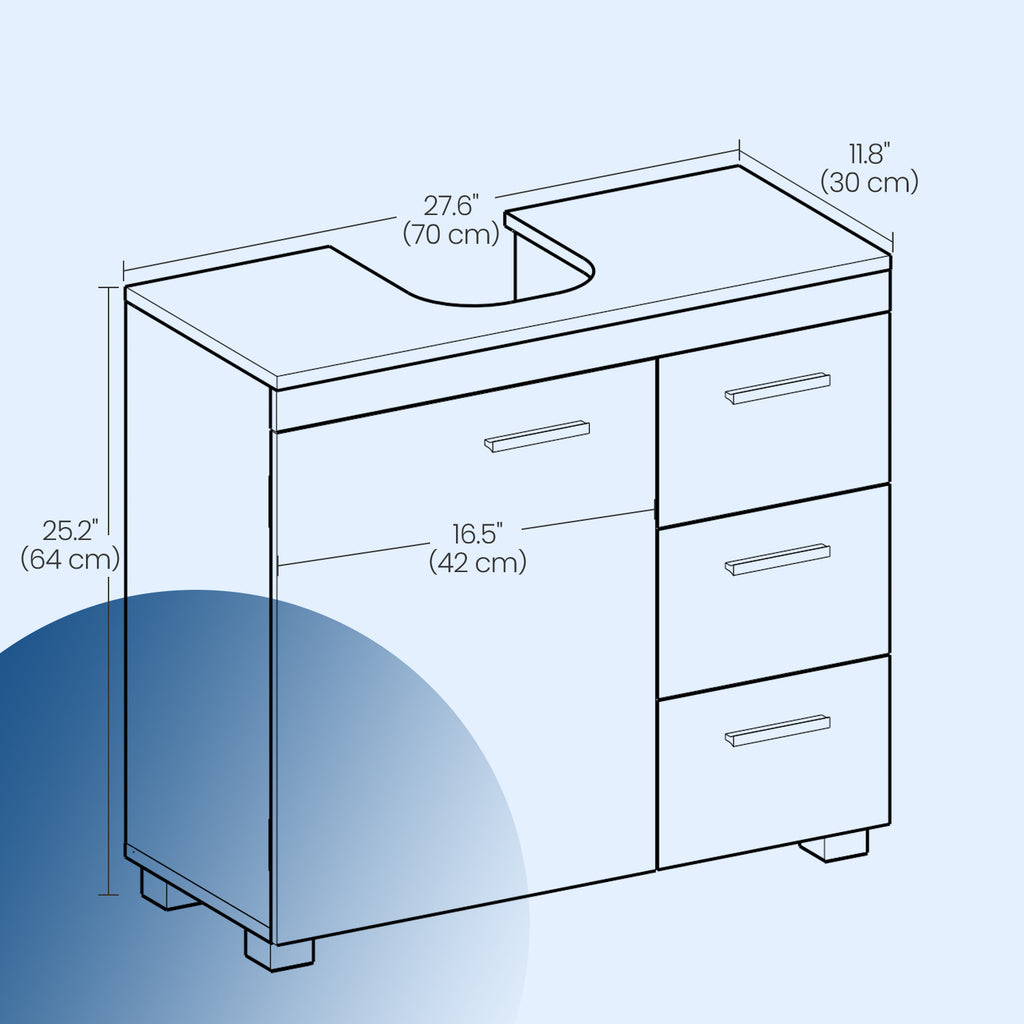 Under Sink Bathroom Cabinet with Adjustable Height, Easy Assembly - product gallery image 15