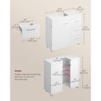 Under Sink Bathroom Cabinet with Adjustable Height, Easy Assembly - product gallery image 5