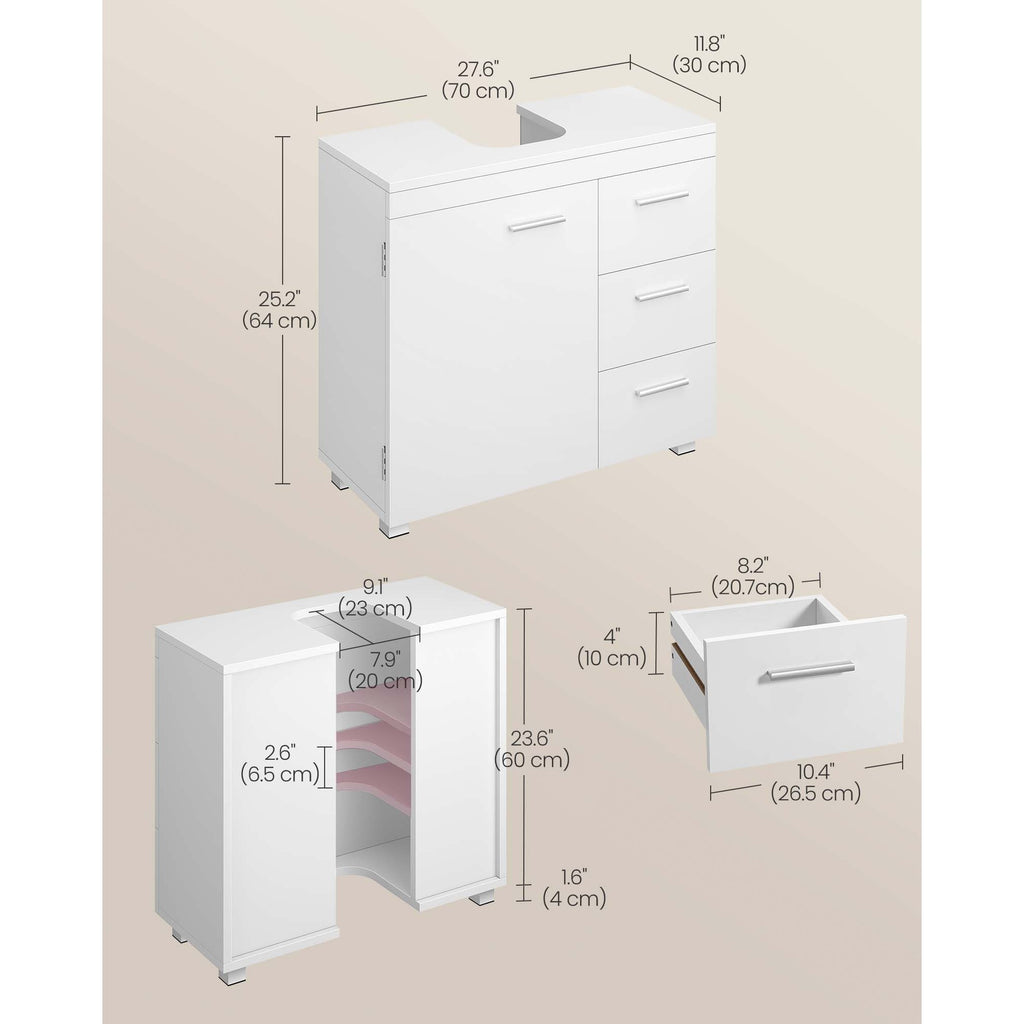 Under Sink Bathroom Cabinet with Adjustable Height, Easy Assembly - product gallery image 7