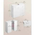 Under Sink Bathroom Cabinet with Adjustable Height, Easy Assembly - product gallery image 7