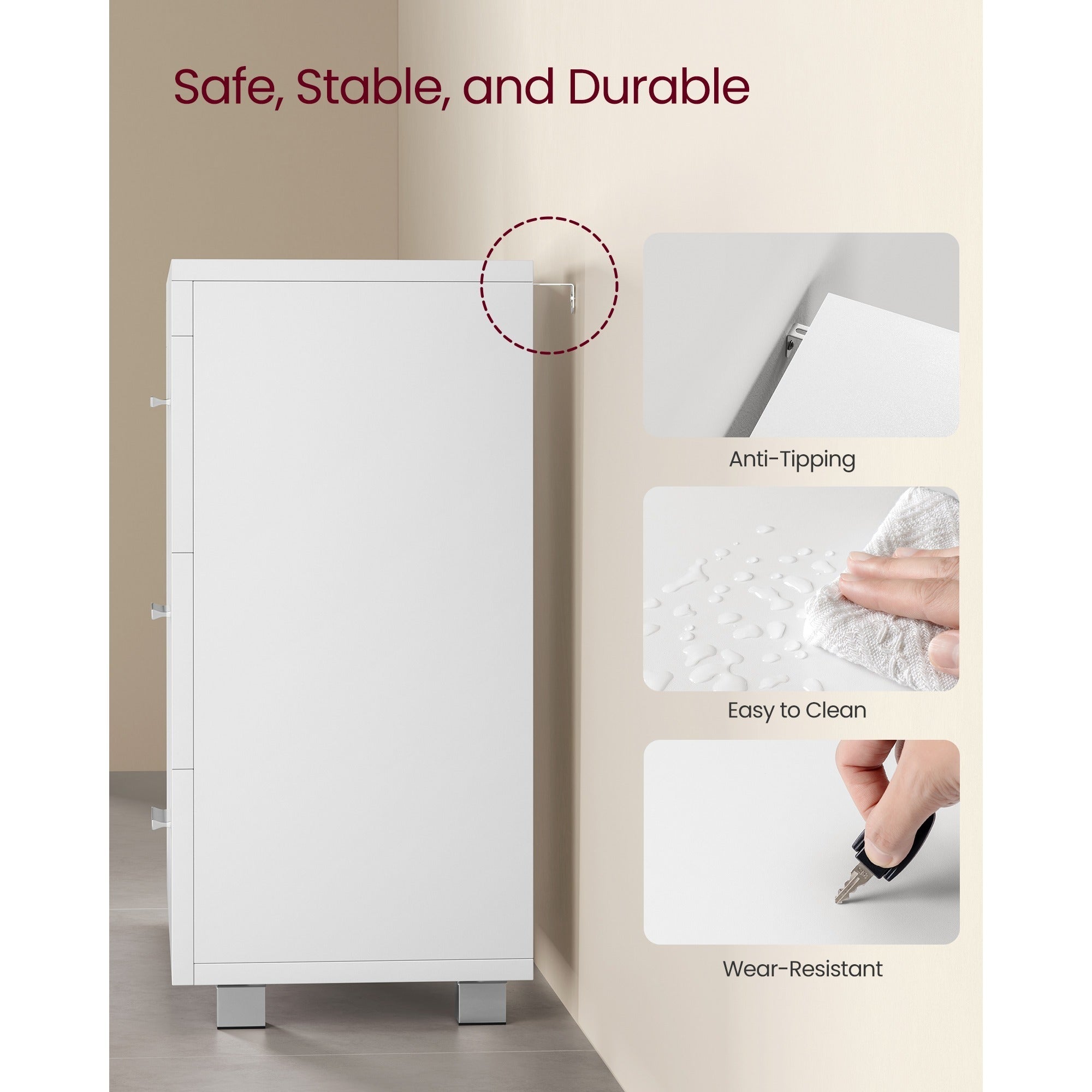 Under Sink Bathroom Cabinet with Adjustable Height, Easy Assembly - product gallery image 8