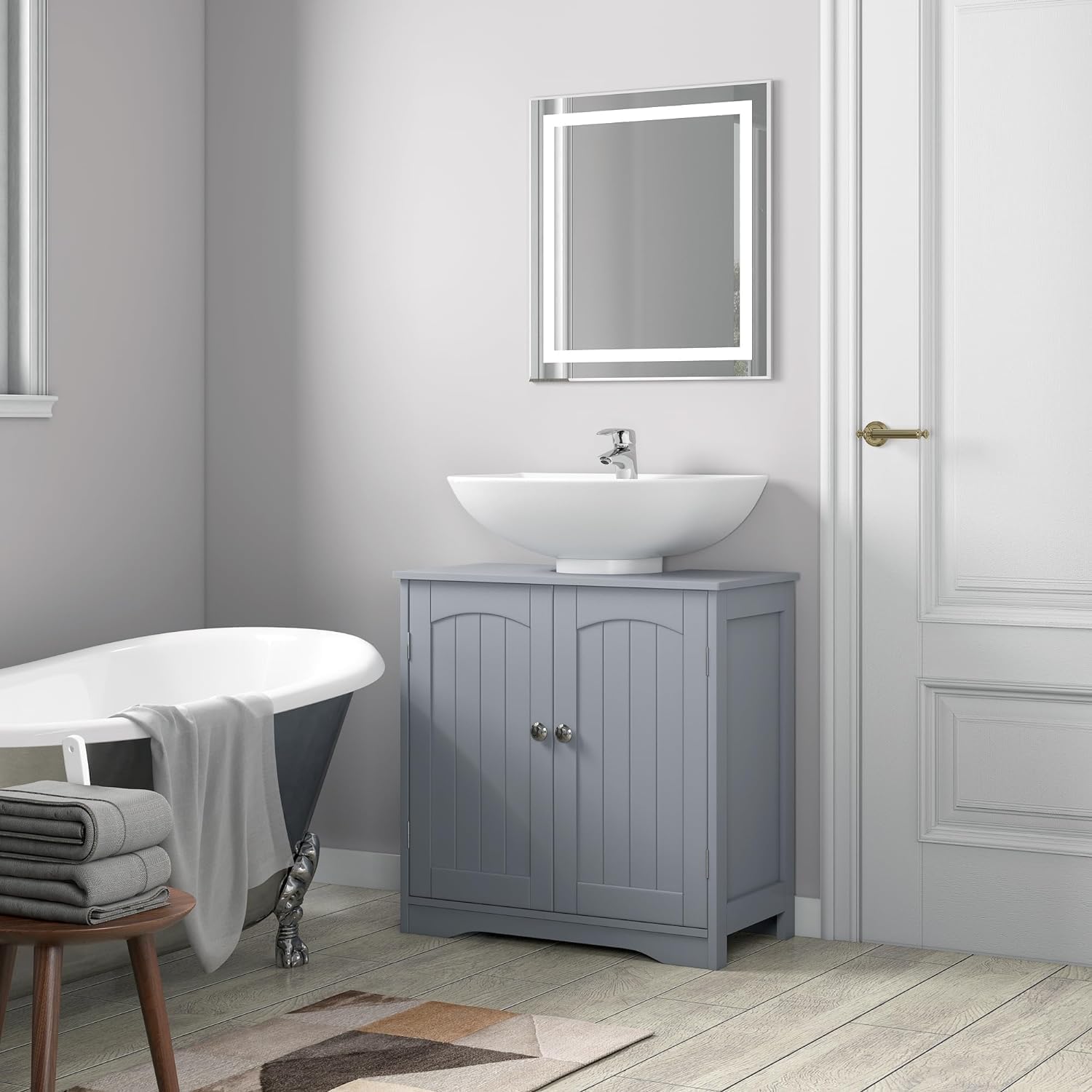 Under Sink Bathroom Cabinet with Adjustable Height, Water-Resistant - product gallery image 10