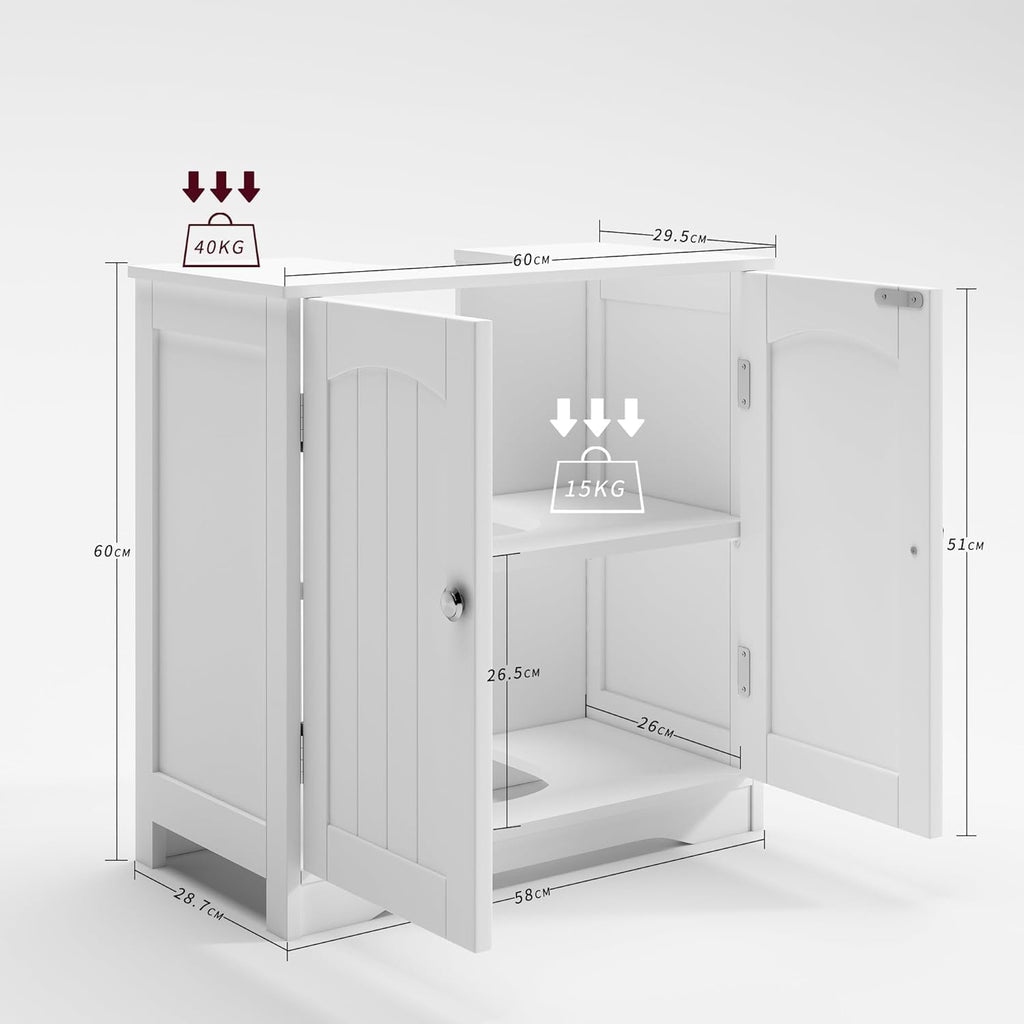 Under Sink Bathroom Cabinet with Adjustable Height, Water-Resistant - product gallery image 18