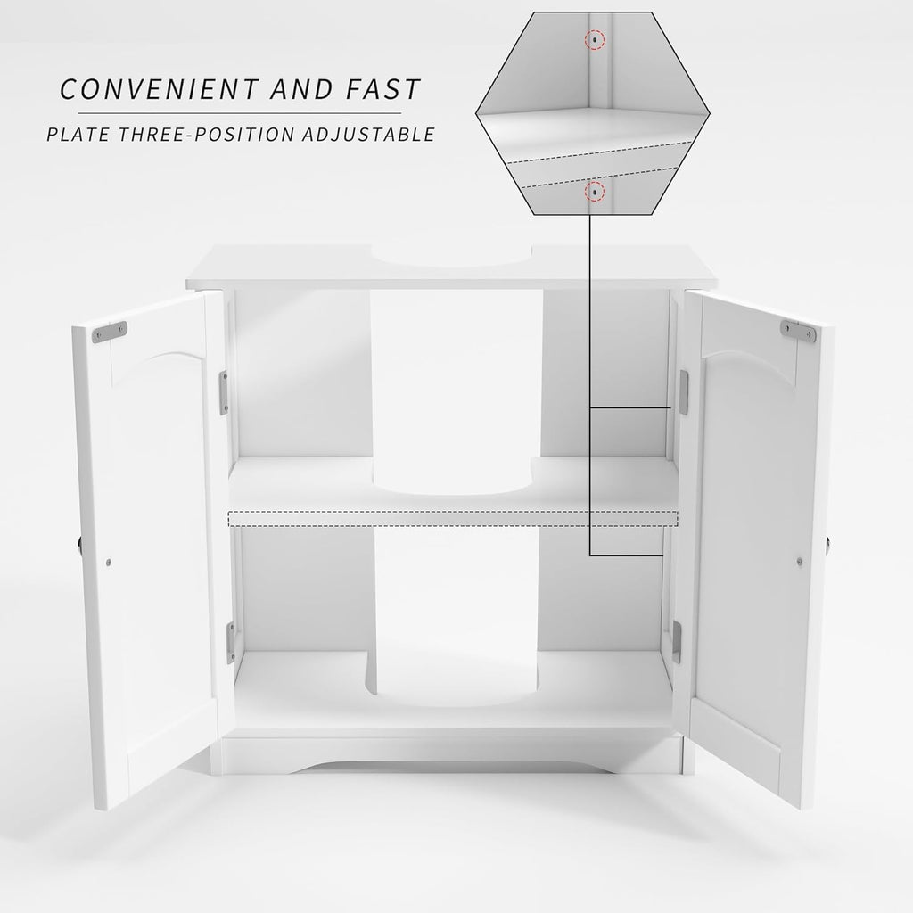 Under Sink Bathroom Cabinet with Adjustable Height, Water-Resistant - product gallery image 8