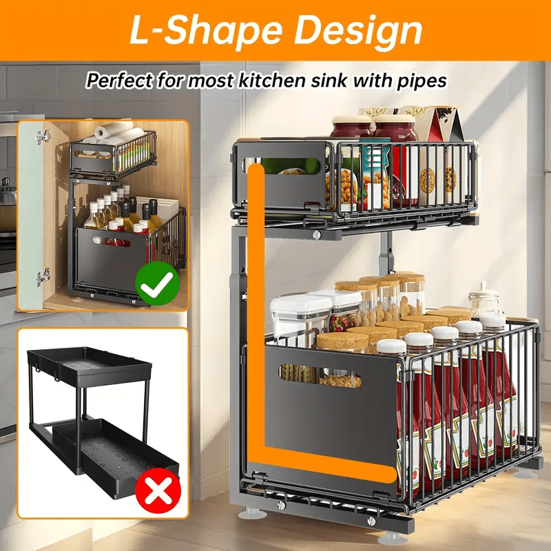 Under Sink Bathroom Cabinet with Foldable, Pull-Out, Freestanding - product gallery image 6