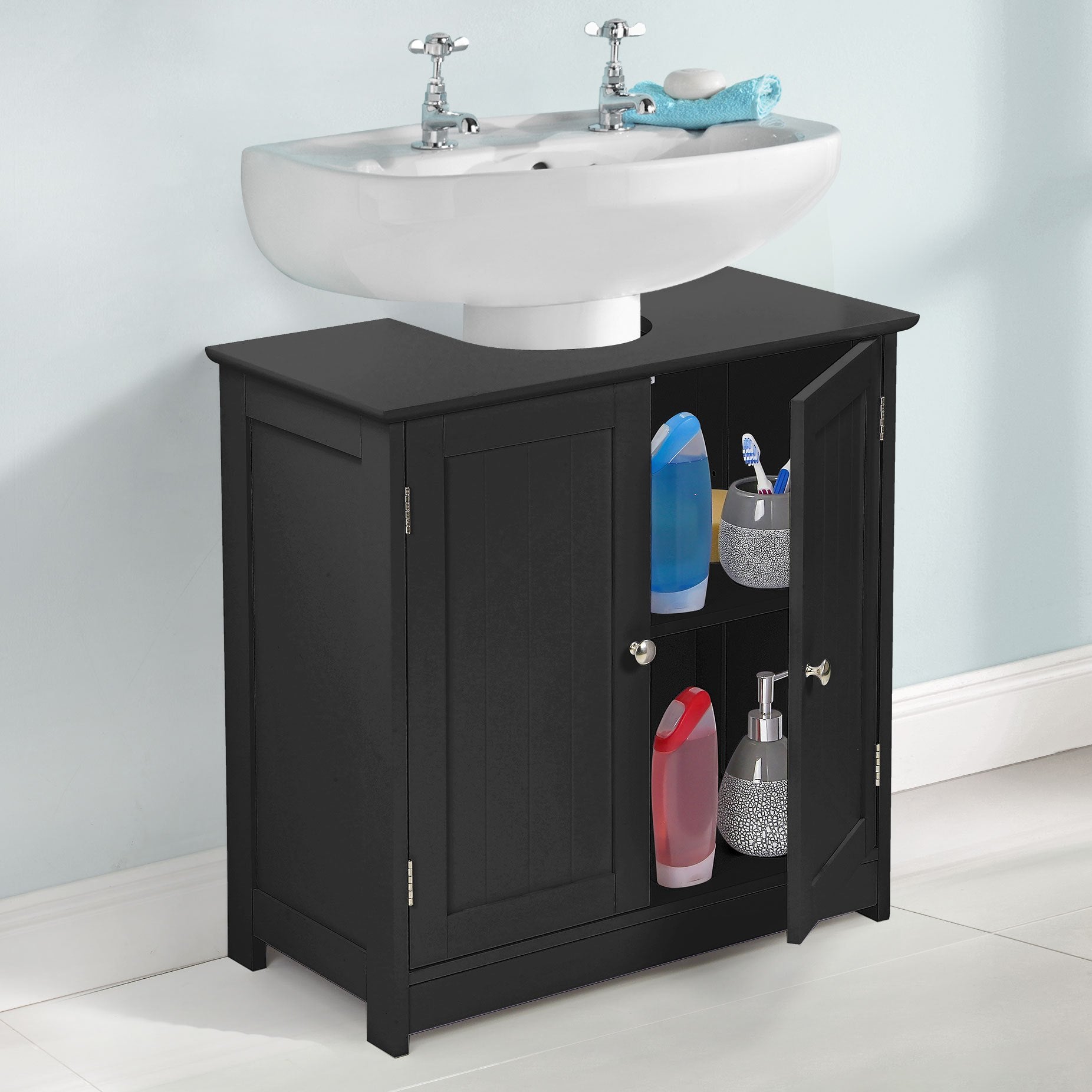 Under Sink Bathroom Cabinet with Freestanding, U-Shaped Cut-Out - product gallery image 16