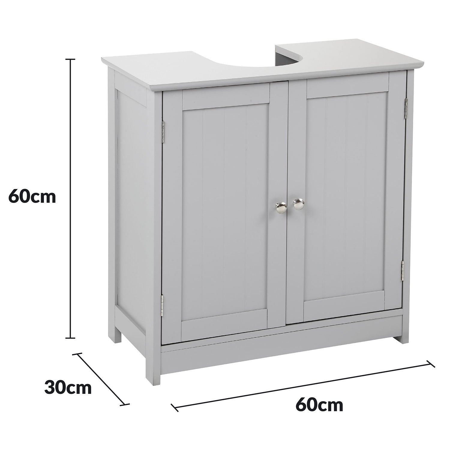 Under Sink Bathroom Cabinet with Freestanding, U-Shaped Cut-Out - product gallery image 8