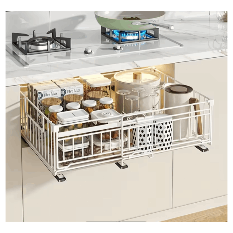 Under Sink Bathroom Cabinet with Pull-Out, 50cm, 2 Pack - White, 2 pieces option