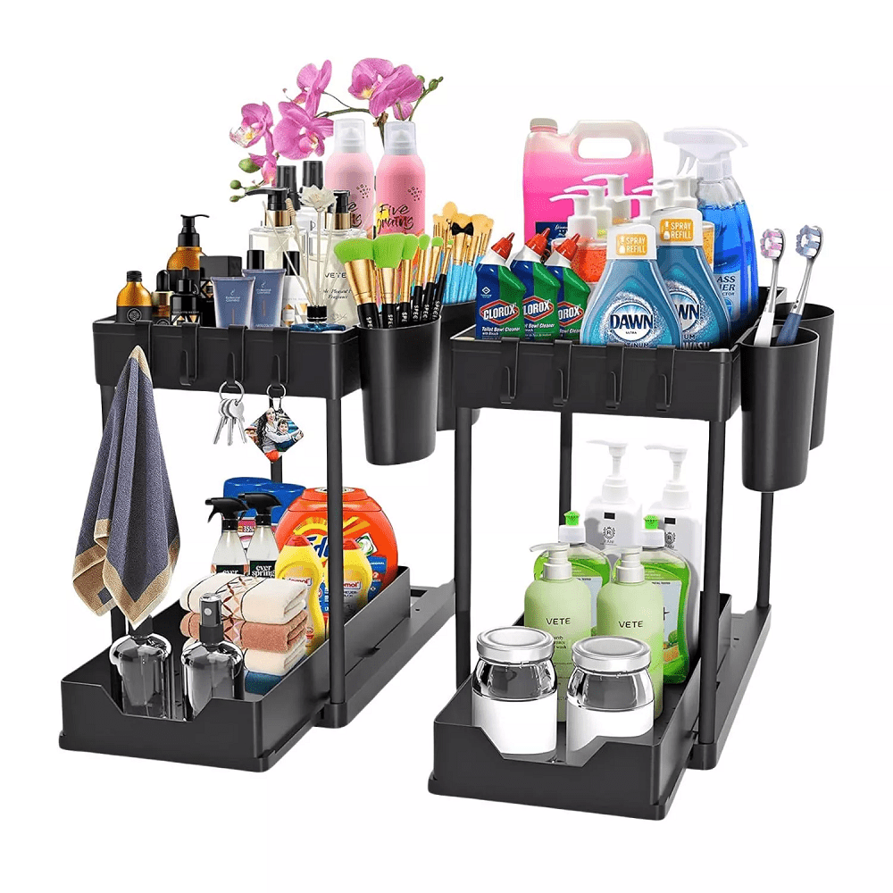 Under Sink Bathroom Cabinet with Space-Saving, Pull-Out, 1 Pair - 1 Pair option
