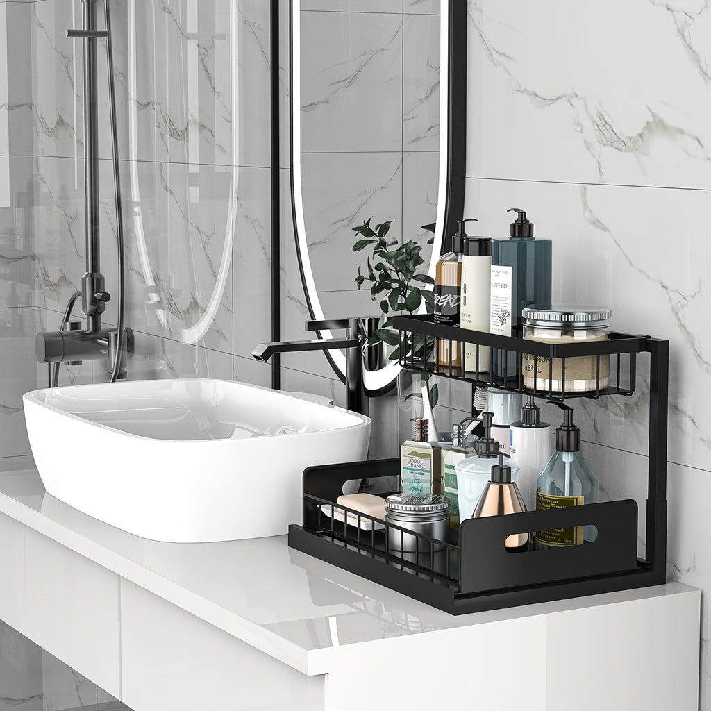 Under Sink Bathroom Cabinet with Space-Saving, Pull-Out, Metal - product gallery image 4