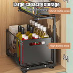 Under Sink Organiser with Adjustable Height, Pull-Out, Metal - product gallery image 2