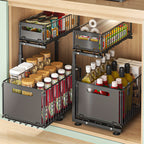 Under Sink Organiser with Adjustable Height, Pull-Out, Metal - product gallery image 3