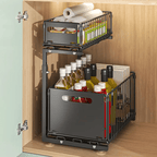 Under Sink Organiser with Adjustable Height, Pull-Out, Metal - product gallery image 6