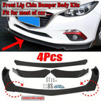 Universal Gloss Black Front Bumper with Protector Lip Body Spoiler Chin Splitter - product gallery image 3