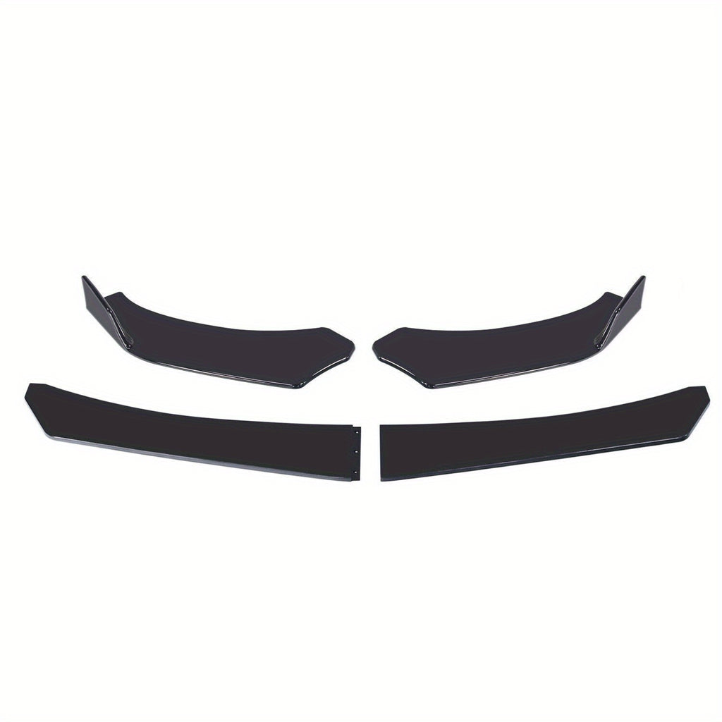 Universal Gloss Black Front Bumper with Protector Lip Body Spoiler Chin Splitter - product gallery image 4