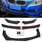 Universal Gloss Black Front Bumper with Protector Lip Body Spoiler Chin Splitter - product gallery image 7